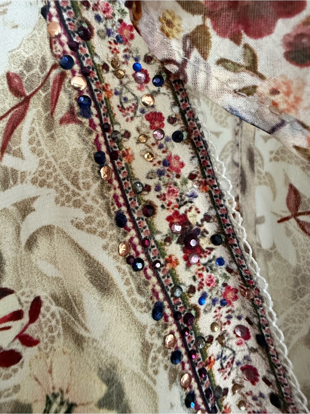 Camilla Silk Wrap Maxi‎ Dress Floral Butterfly Leopard Scarf Sash Embellished S - Picture 4 of 15